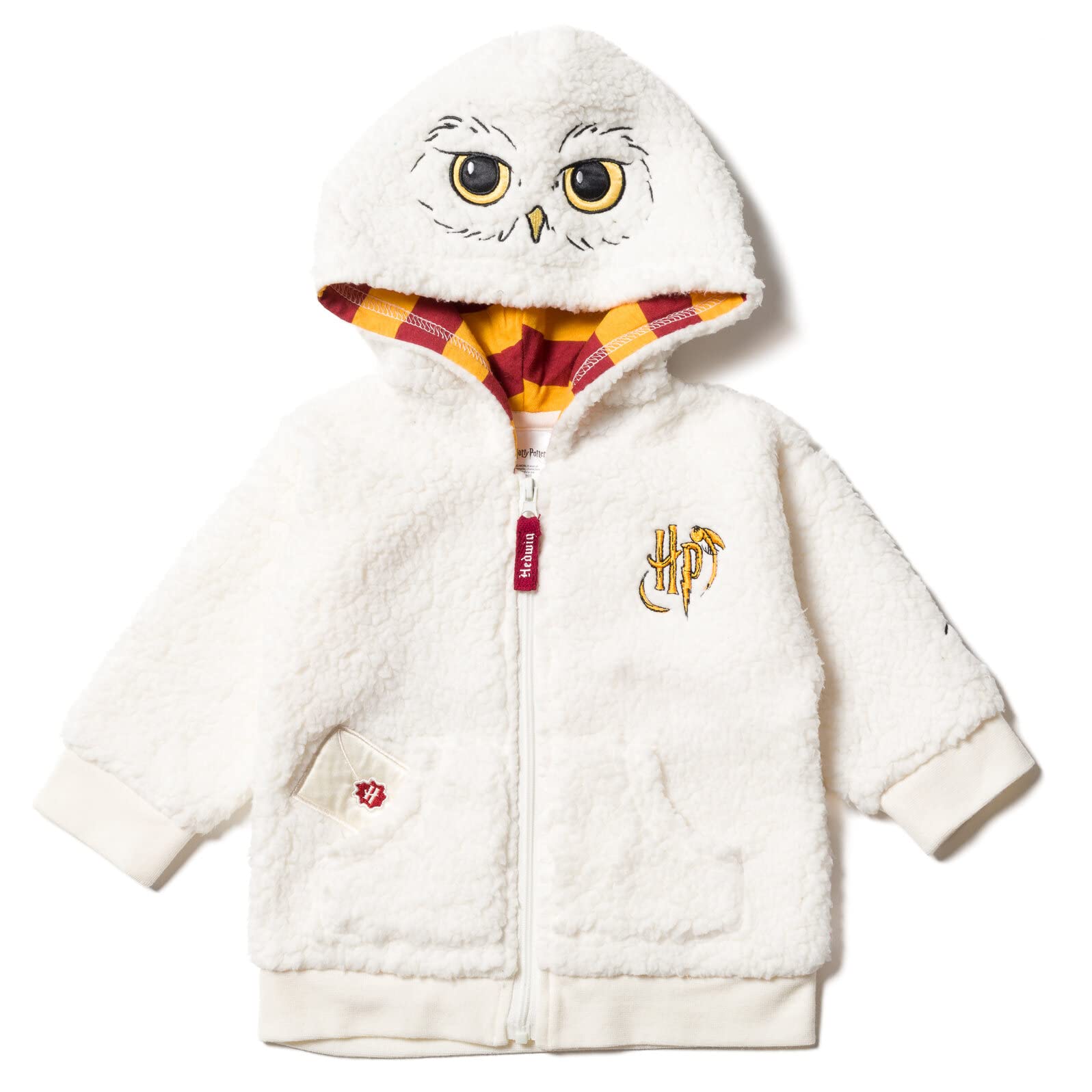 Harry Potter Hedwig Owl Fleece Zip Up Costume for Newborn and Toddler, White, 0-3 Monate