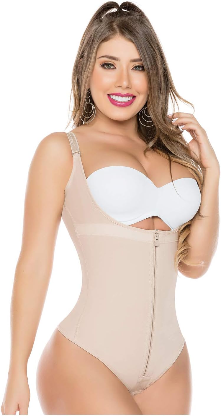 Salome 0351 Fajas Reductoras y Moldeadoras Colombianas Bodysuit Thong Shapewear for Women