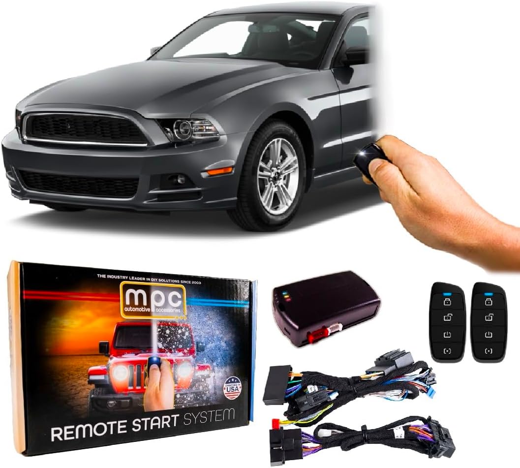 MPC Complete 1-Button Remote Start Kit Compatible with Ford Mustang 2010-2014 Plug & Play - with T-Harness