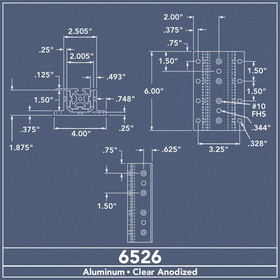 8020, 6526, 15 Series, 3 Slot Mount Double Flange Long Aluminum Linear Bearing for 1.5" Aluminum Extrusion 80/20, with Brake Holes for Accessories