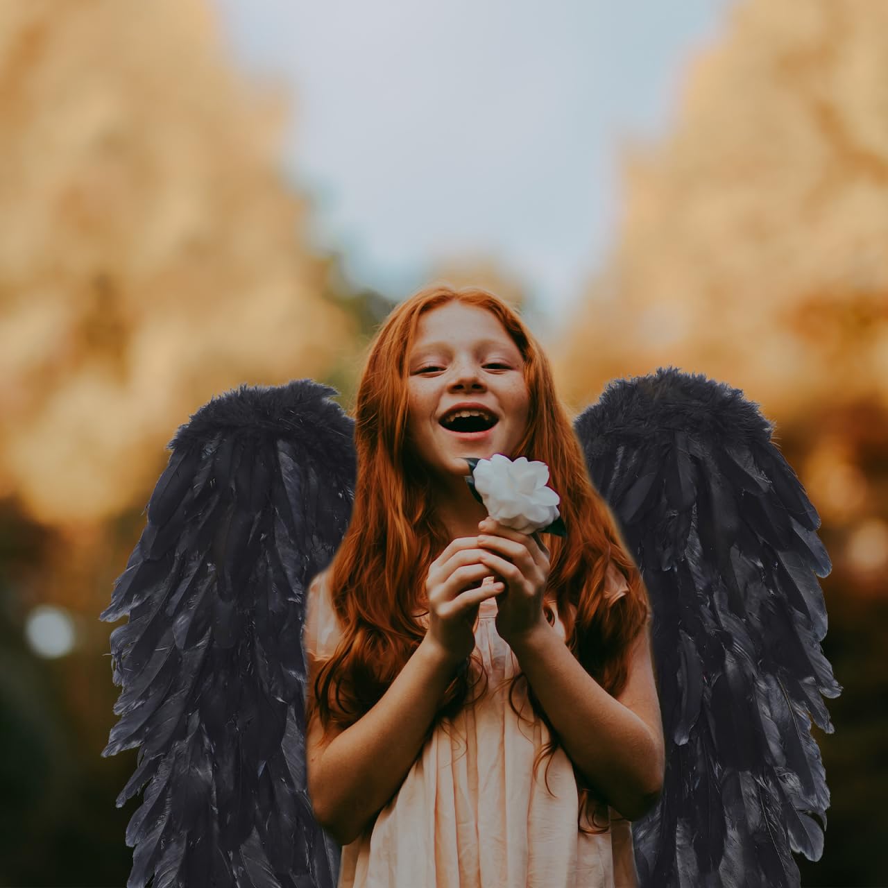 BESPORTBLE Angel Wing Decoration Wings for Christmas Party Costume Stage Performance Cosplay Prop 23.23X22.05In Black Fairy Adult Butterfly Cape Festival Light Up Flying Models Fancy Dress - Image 4
