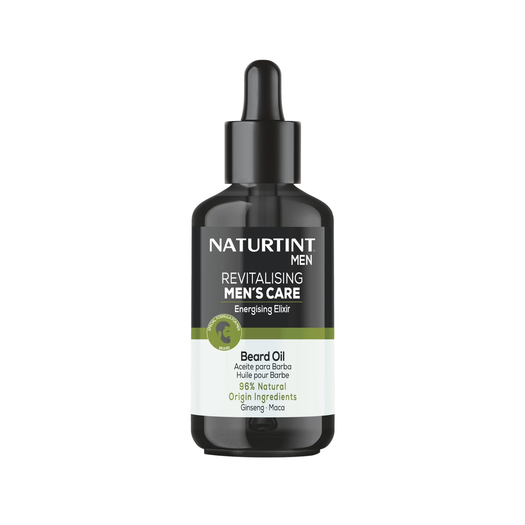 Naturtint Revitalising Men's Care - Beard Oil - Energising Elixir with Ginseng and Maca Extracts (50ml)