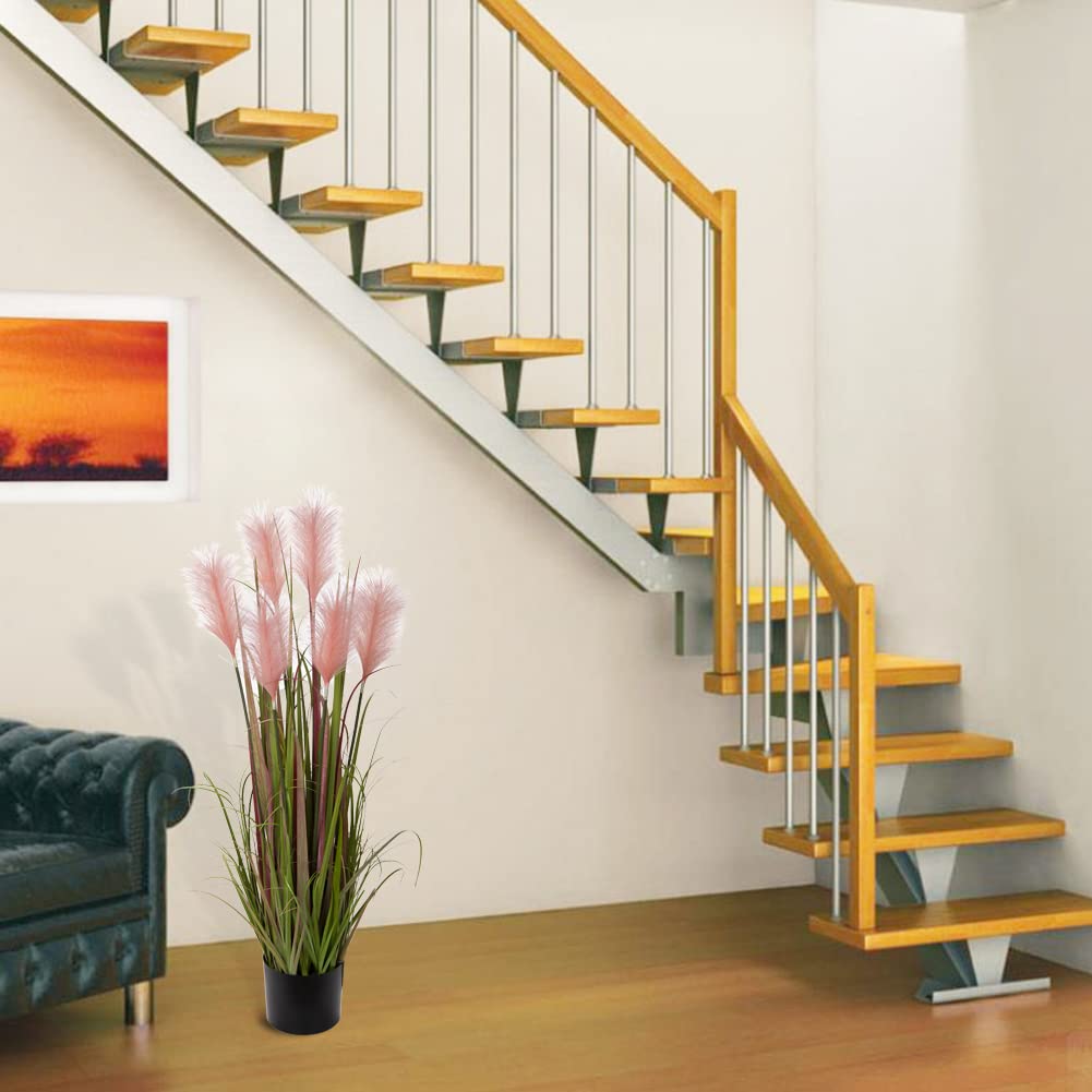 Hierba artificial de Pampas, hierba artificial alta, 100 cm, plantas artificiales grandes, plantas artificiales, hierba alta en maceta, plantas artificiales, hierba solitaria, planta decorativa