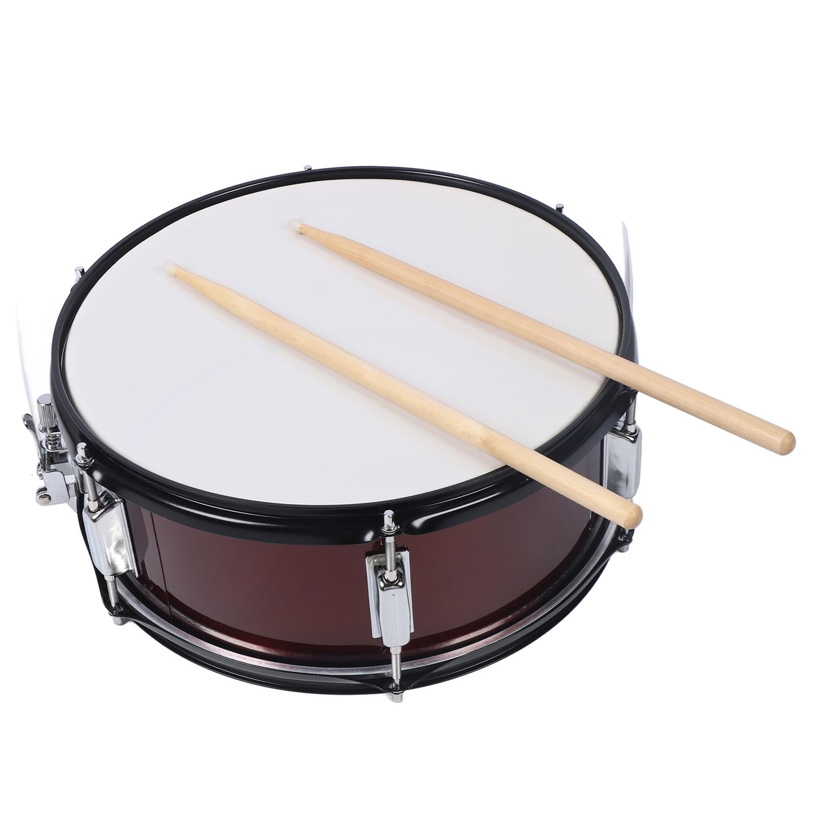 Generic Anfänger-Snaredrum, 14 Zoll, Edelstahl, Geeignet für Militärbands, mit Trommelstöcken und Schultergurt