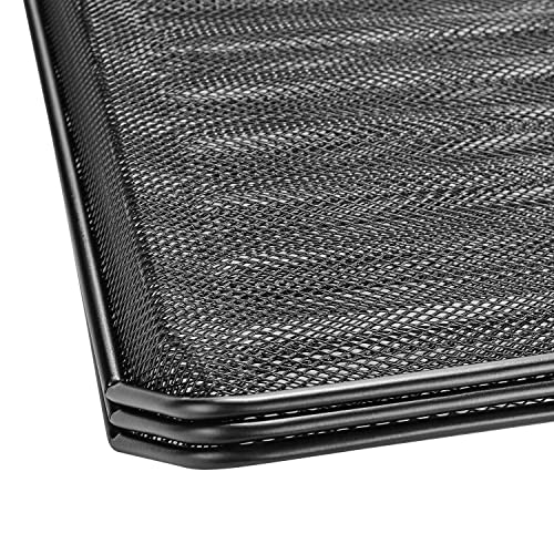 Image of 3-Tier Mesh Metal Desk Organiser File Rack | A4 Letter Tray Document Holder | 3 Layer Metal File Paper Magazine Organizer for Office Home Desktop (Black)
