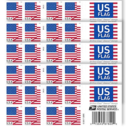 10# Business Envelopes Additional 2018 Postage Stamps (5 Booklet - 100 Stamps)