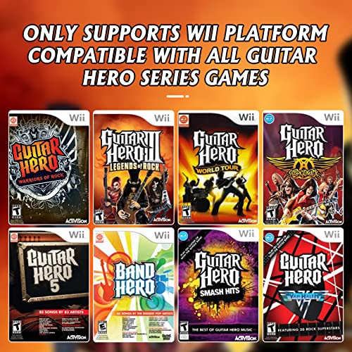 Image of KYAYUGM Wii Guitar Compatible for Nintendo Wii, Supports for Guitar Hero and Rock Band Games. - black（Rock Band 1 is Not Supported）