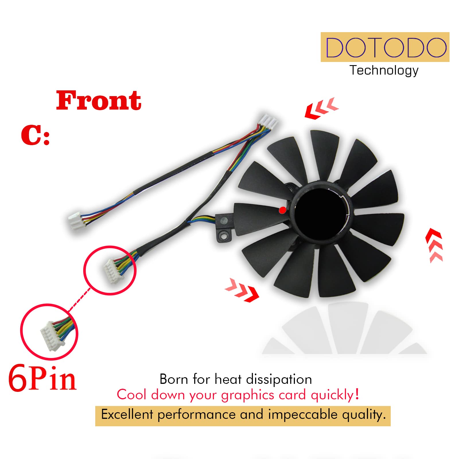 Ventola di raffreddamento della scheda grafica FDC10U12S9-C FDC10H12S9-C T129215SU per ASUS GTX 980 Ti R9 390X 390 GTX 1060 1070 1080 Ti RX 480 RX480 Ventola di raffreddamento (Fan-C-6PIN)