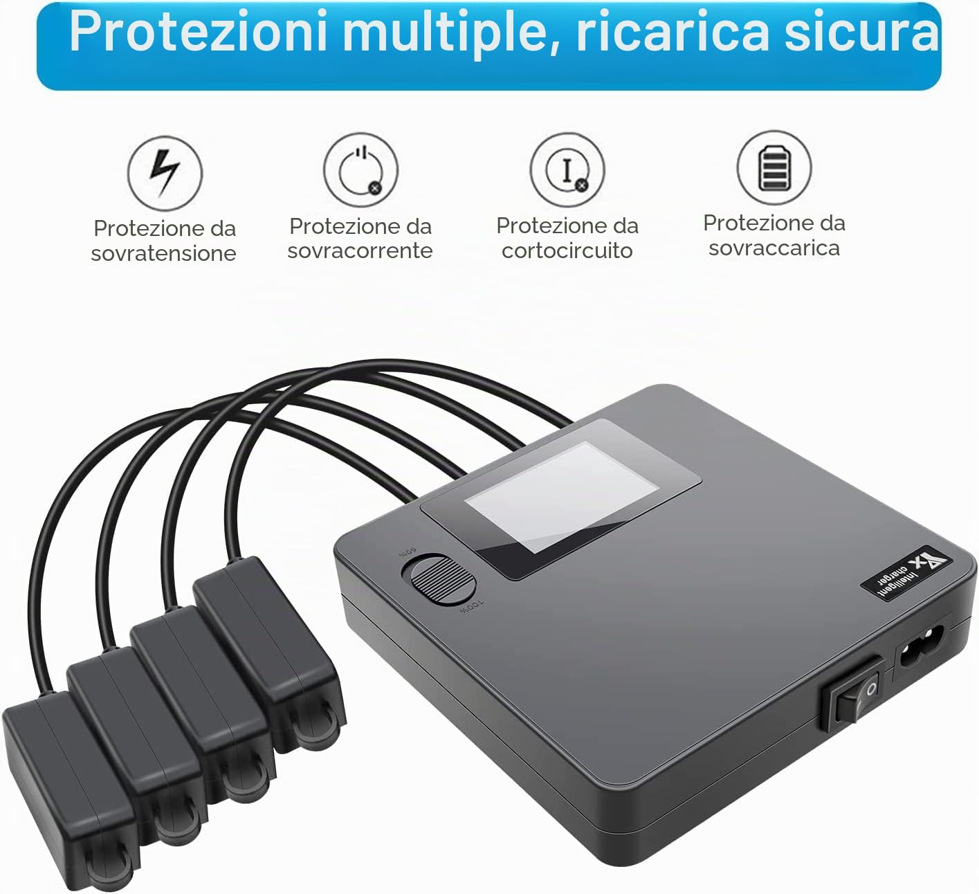 Caricatore multiplo per DJI Mini 5 / Mini 4/3 Pro, caricabatterie rapido hub ricarica batteria Dock Station accessori per drone batterie controller telefono tablet,Display LCD