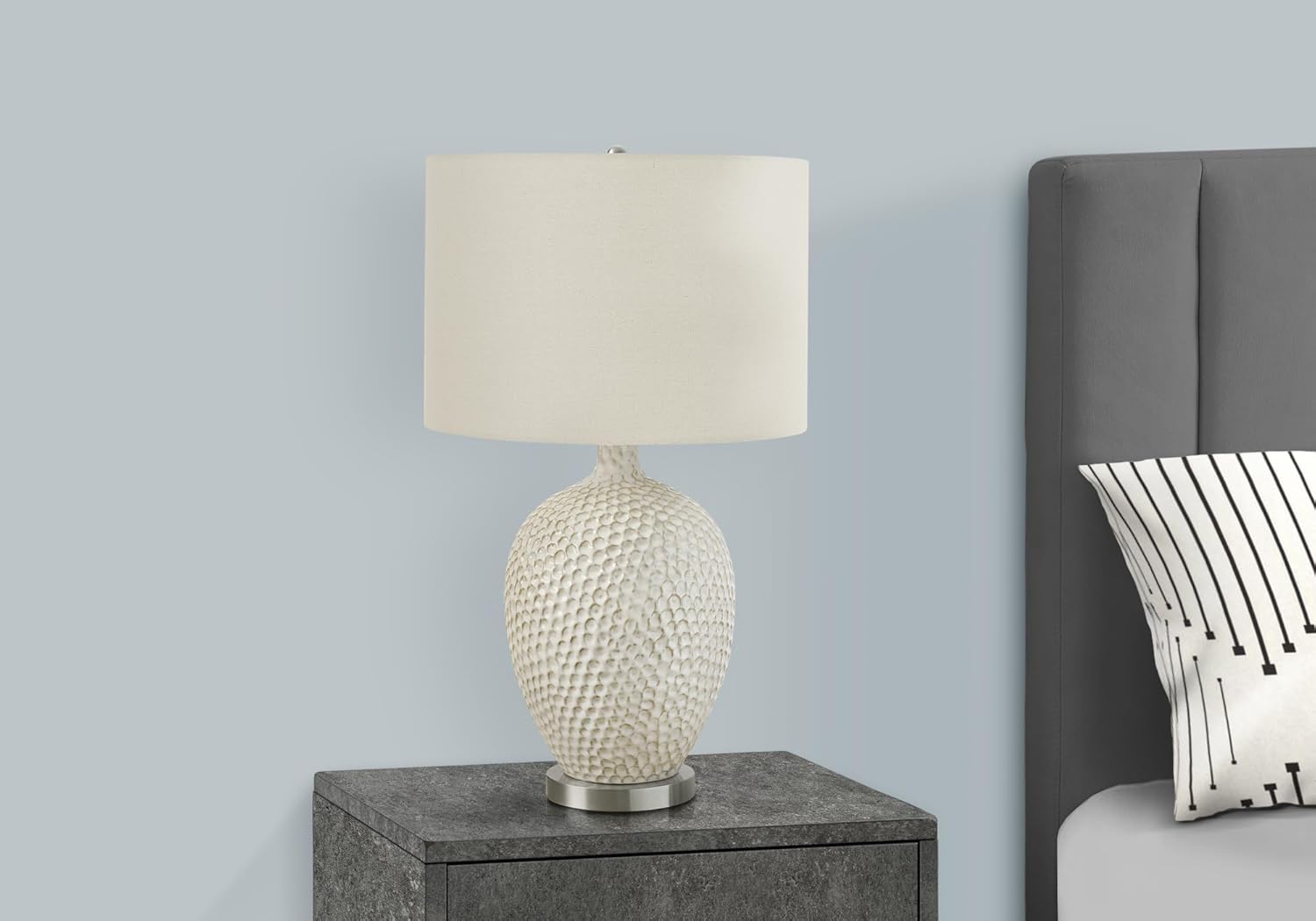 Monarch Specialties I 9607 LightingTable Lamp, Cream Ceramic, Ivory/Cream Shade, Contemporary