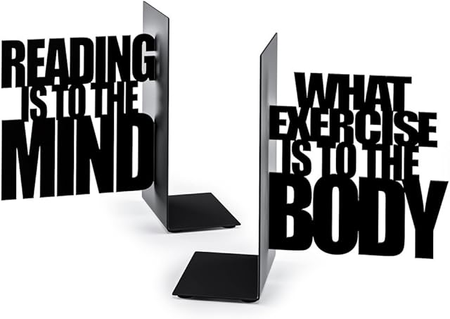 Balvi - Exercise Your Mind metal bookends. Set of two pieces.