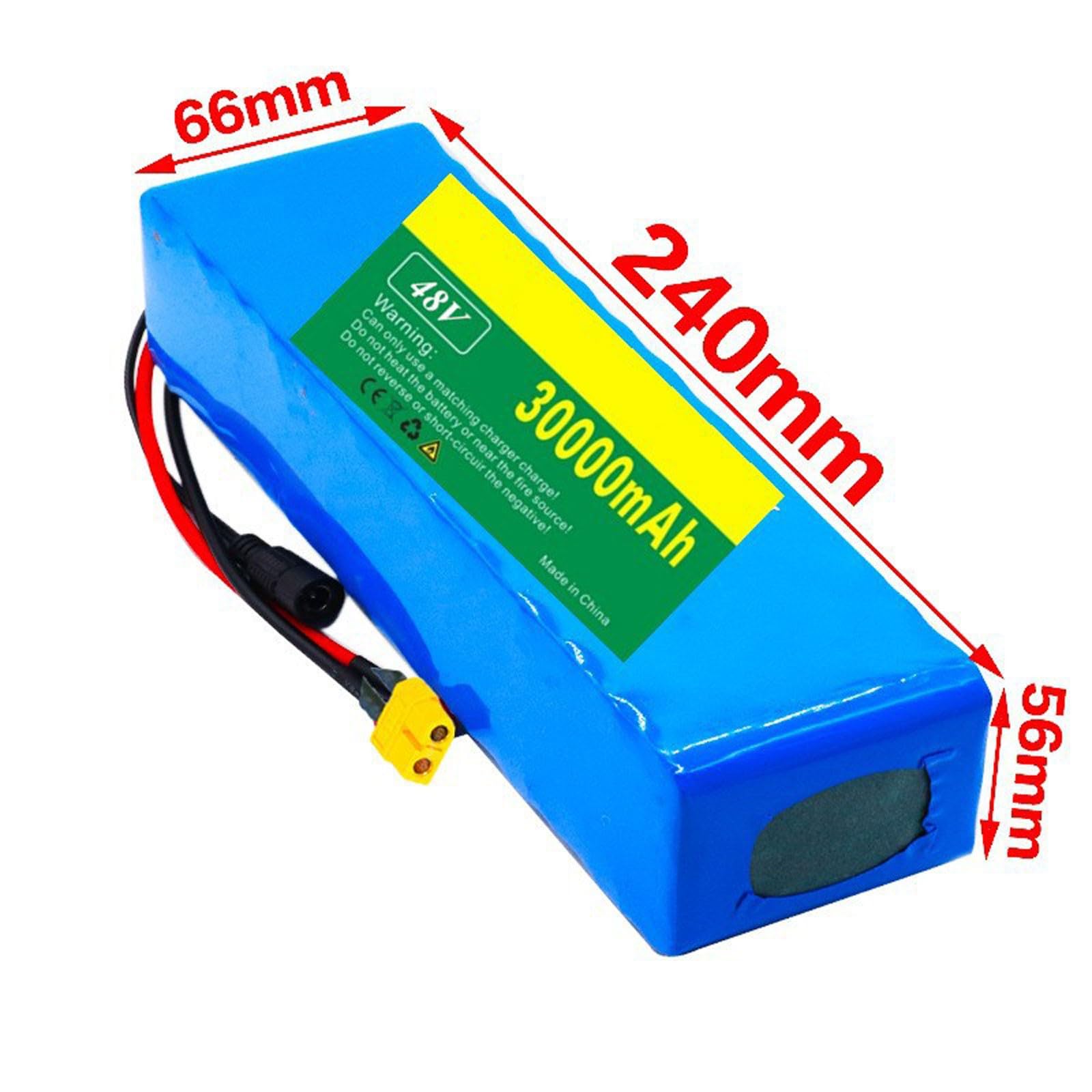 48V 30Ah Hoverboard Batteries E-Bike Batteries 13S3P Batterie De Vélo Électrique avec BMS Rechargeable Étanche Batterie Grande autonomie pour 50W 100W 800W Moteur 48V 30Ah,T