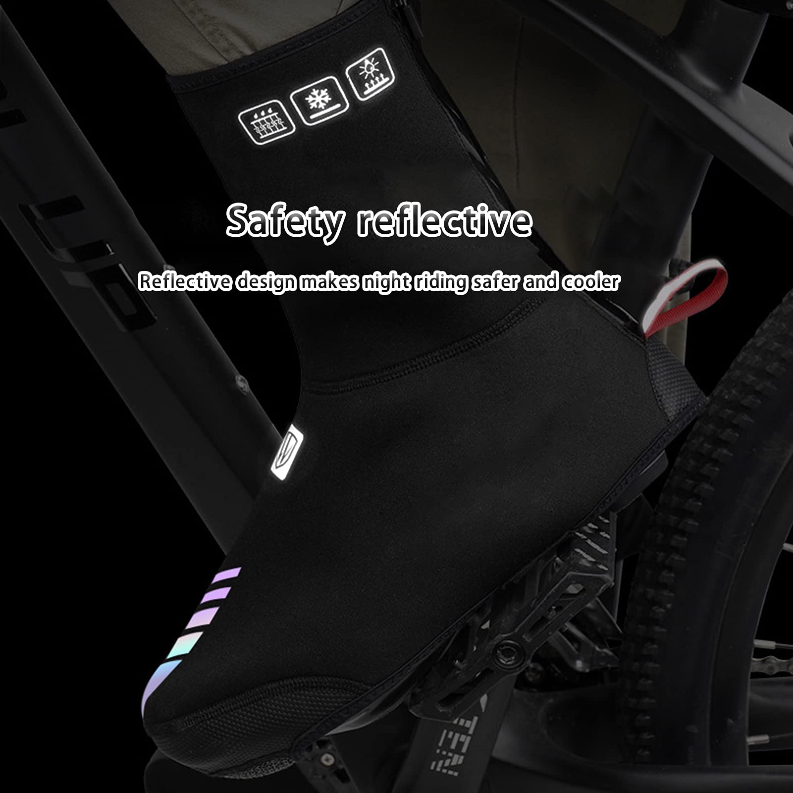 Cubrezapatillas de Ciclismo Impermeable Resistente al Viento Forro Polar MTB Carretera CáLido Calzado de Bicicleta Fundas Bicicleta Protector TéRmico de Invierno Cubrezapatillas