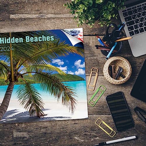 2023 2024 Tropical Beaches Calendar - Islands Monthly Wall Calendar - 12 X 24 Open - Thick No-Bleed Paper - Giftable - Academic Teacher's Planner Calendar Organizing & Planning - Made In Usa #TOP3