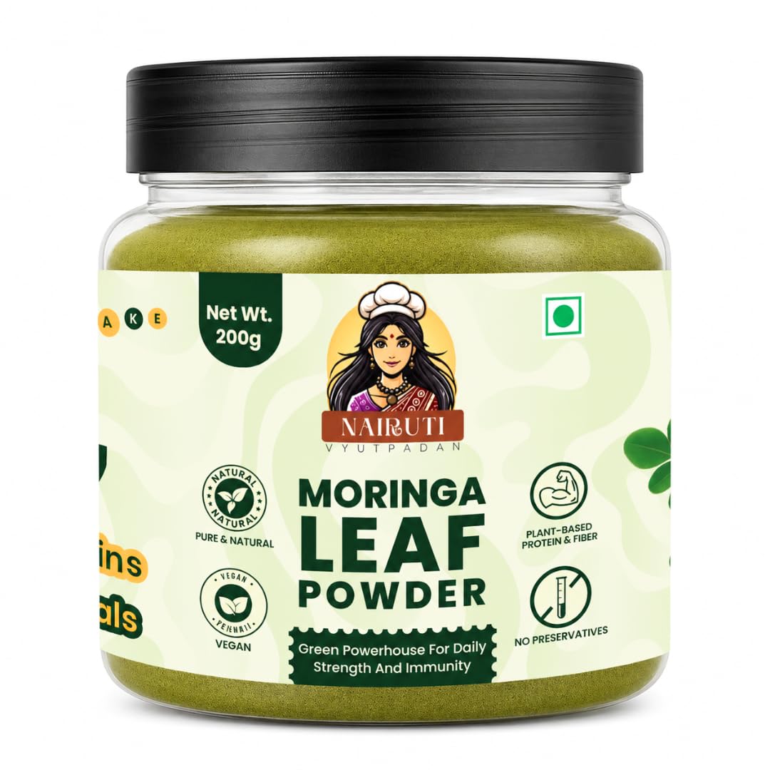Moringa Powder 200g – Superfood Drumstick Leaf Powder for Immunity, Energy & Detox – Rich in Antioxidants & Protein – Natural Herbal Nutrition – Smoothies, Tea & Daily Wellness – Chemical-Free