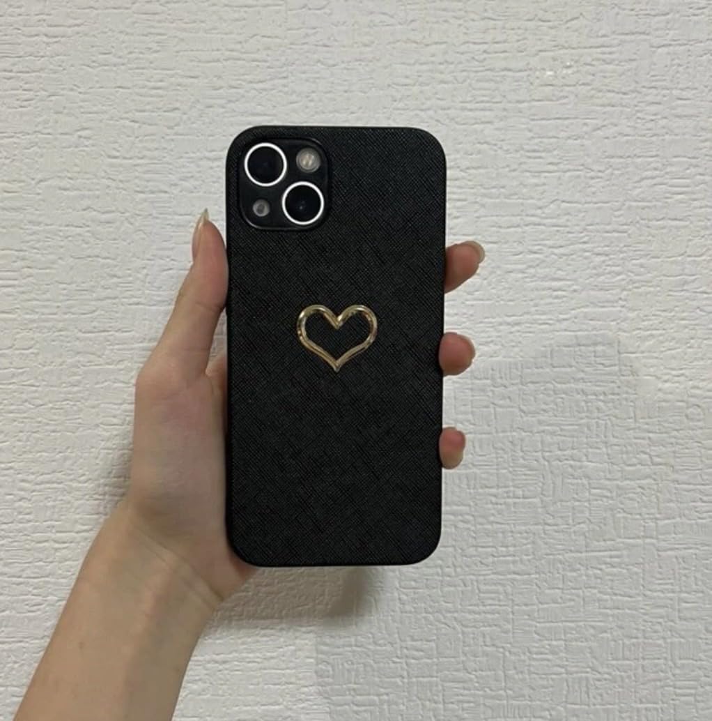 ハート型 iPhone15用ケース ブラック Amazon.co.jp: iPhone15用ケース BLACK ハート シンプル 可愛い 女子