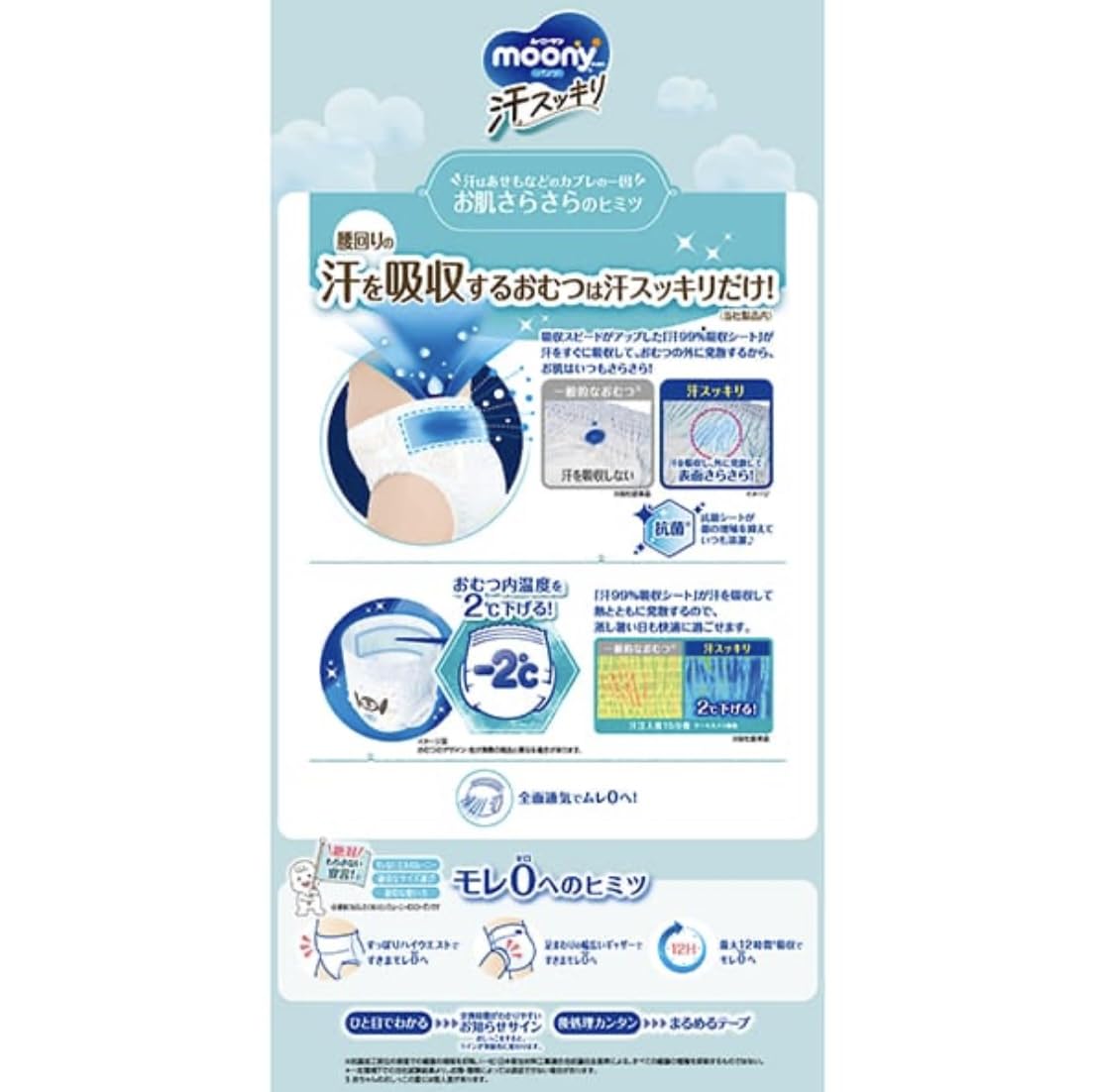 Amazon.co.jp: ムーニー 汗スッキリ パンツタイプ 男女共用 ビッグ