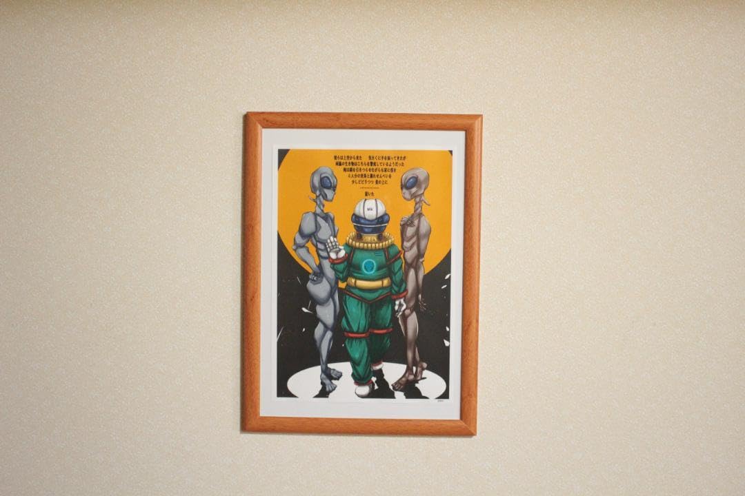 【一点物:インパクトアート】宇宙人たちの絵【F8号】 一点物:インパクトアート】宇宙人たちの絵【F8号】