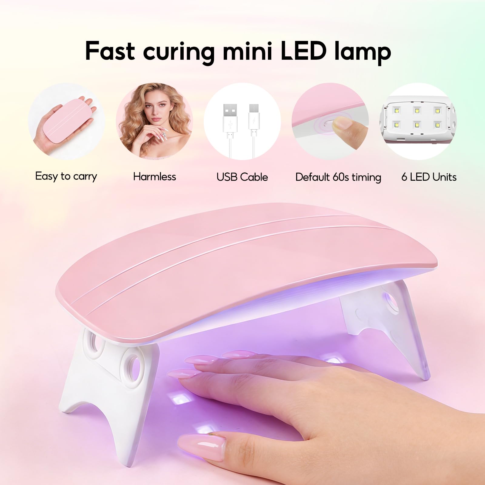 COSCELIA Poly Nail Ongle Gel Kit UV Complet, 4 Couleurs Poly Extension Gel Art Set avec Lampe, Base & Top Coat et Faux Ongles 10ml Slip Solution, DIY Nail Art Ongles Gels Kit pour Débutant