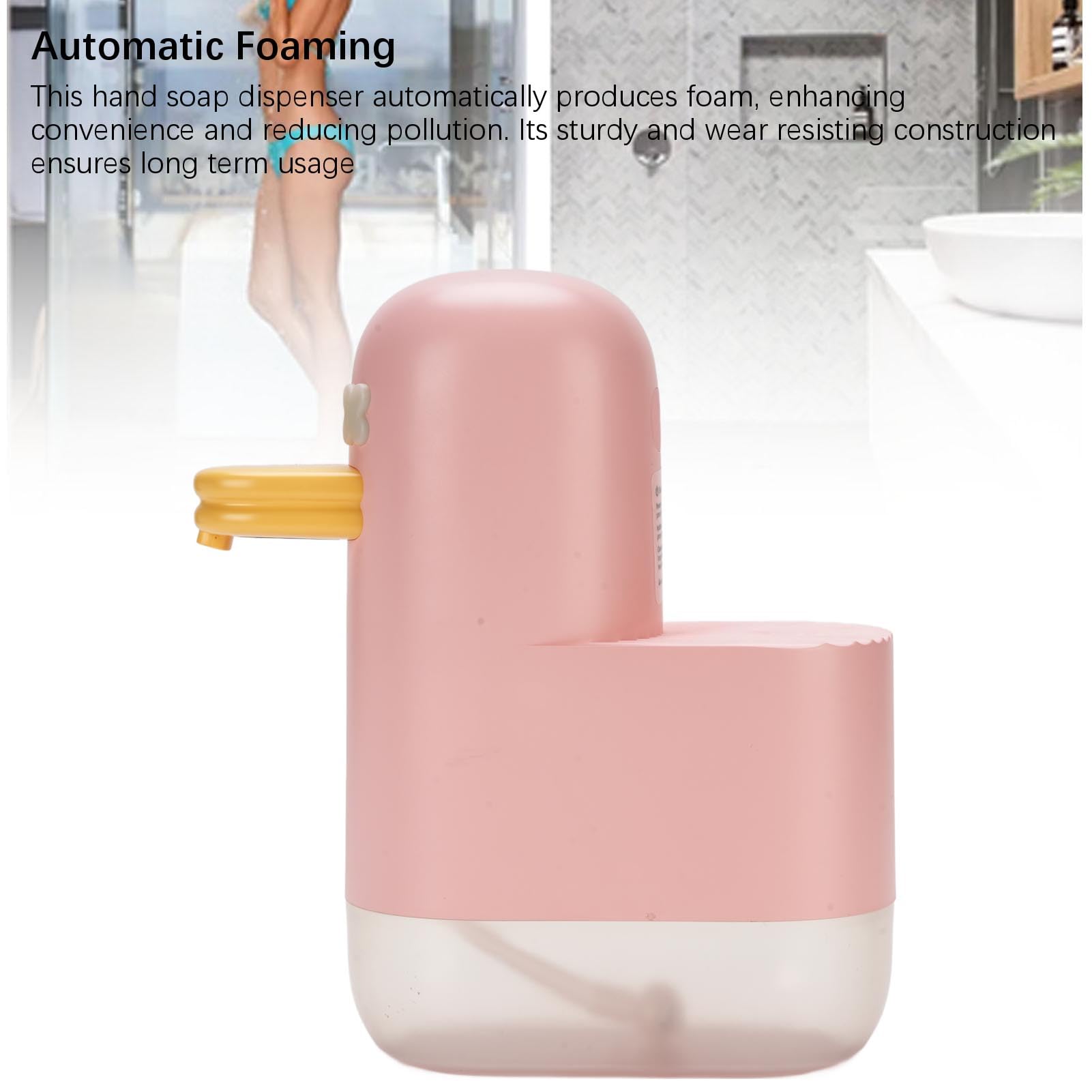 Dispenser di Sapone in Schiuma Intelligente, Dispenser Automatico di Schiuma Touchless con Sensore Ricaricabile da 1200 MAh, Rapida, Design Simpatico Anatra per Bagno, Bambini Adulti (Tipo