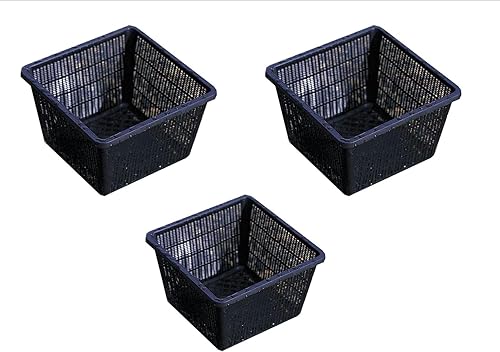 Miniatura 9 de PondH2o - Maceta cuadrada de plástico acuático de 11 pulgadas con ranura de malla para estanque, acuario, acuario, acuaponía, hidroponía