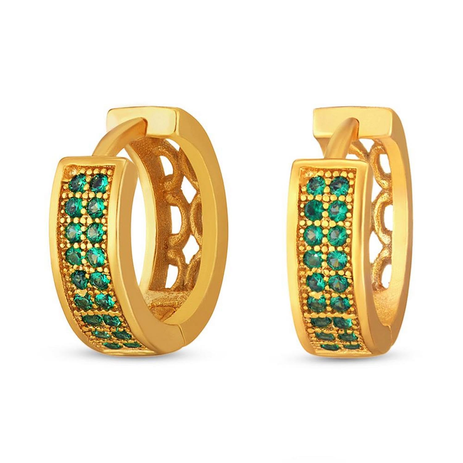 vama FASHIONS Style14K Plated Piercing Hoop Stone Ear Earring Kan Kaan Ka baliyan bali for Boys Mens-picture-8