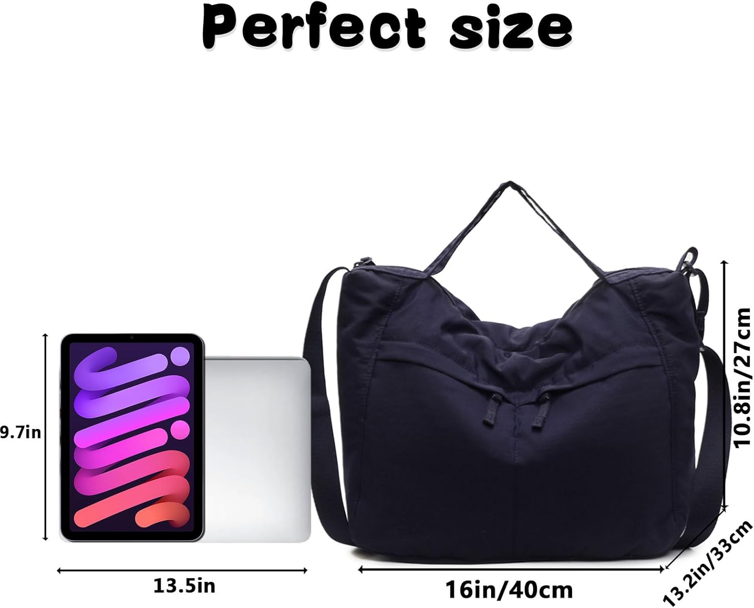 Teclado Nylon Messenger Bag Large Plain Casual Crossbody Bag Chic Shoulder Bag Laptop Bag Travel Daypacks