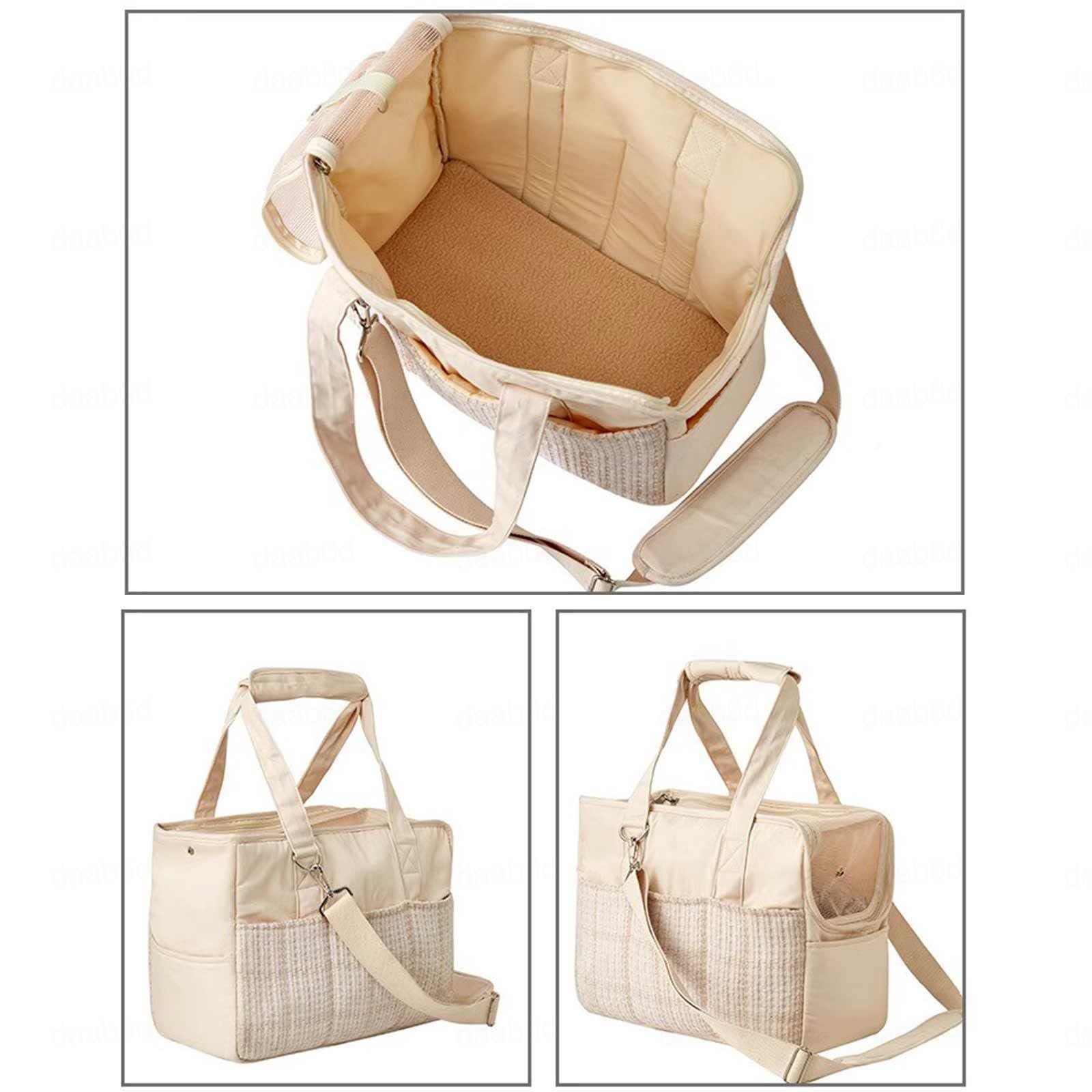 Transportín para mascotas para animales pequeños, conejos, cachorros, gatitos, portador de perros pequeños de lados suaves, bolso portátil para gatos, transportador plegable para gatos pequeños y