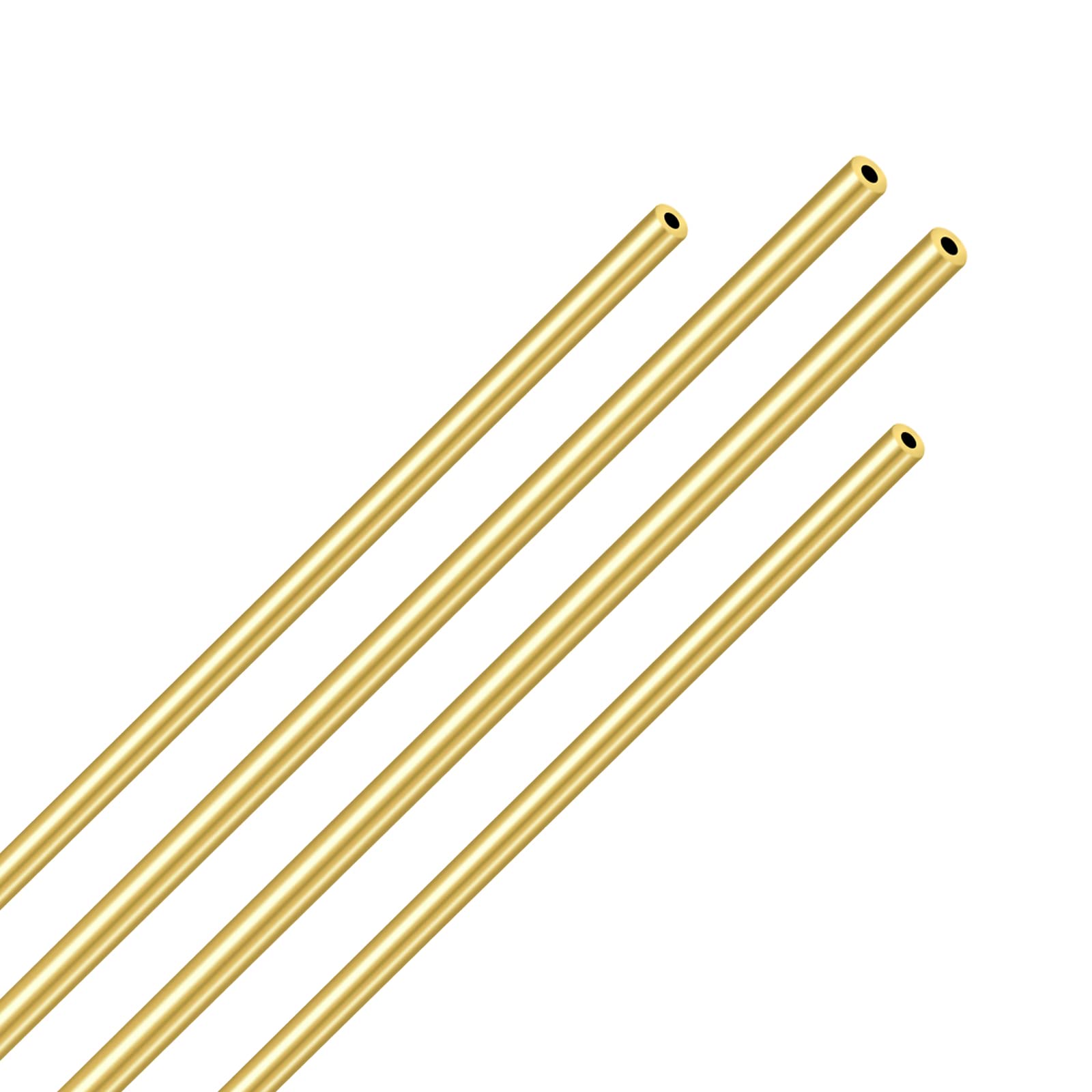 Aopin Brass Round Tube Copper Pipe ID 2mm / 2/25" x OD 3mm / 3/25" Hollow Copper Tubing - 300mm / 1 Ft / 12 In Length For Refrigerator Capillary Tubing, Cooling Systems, Wind Chimes 4 Pcs