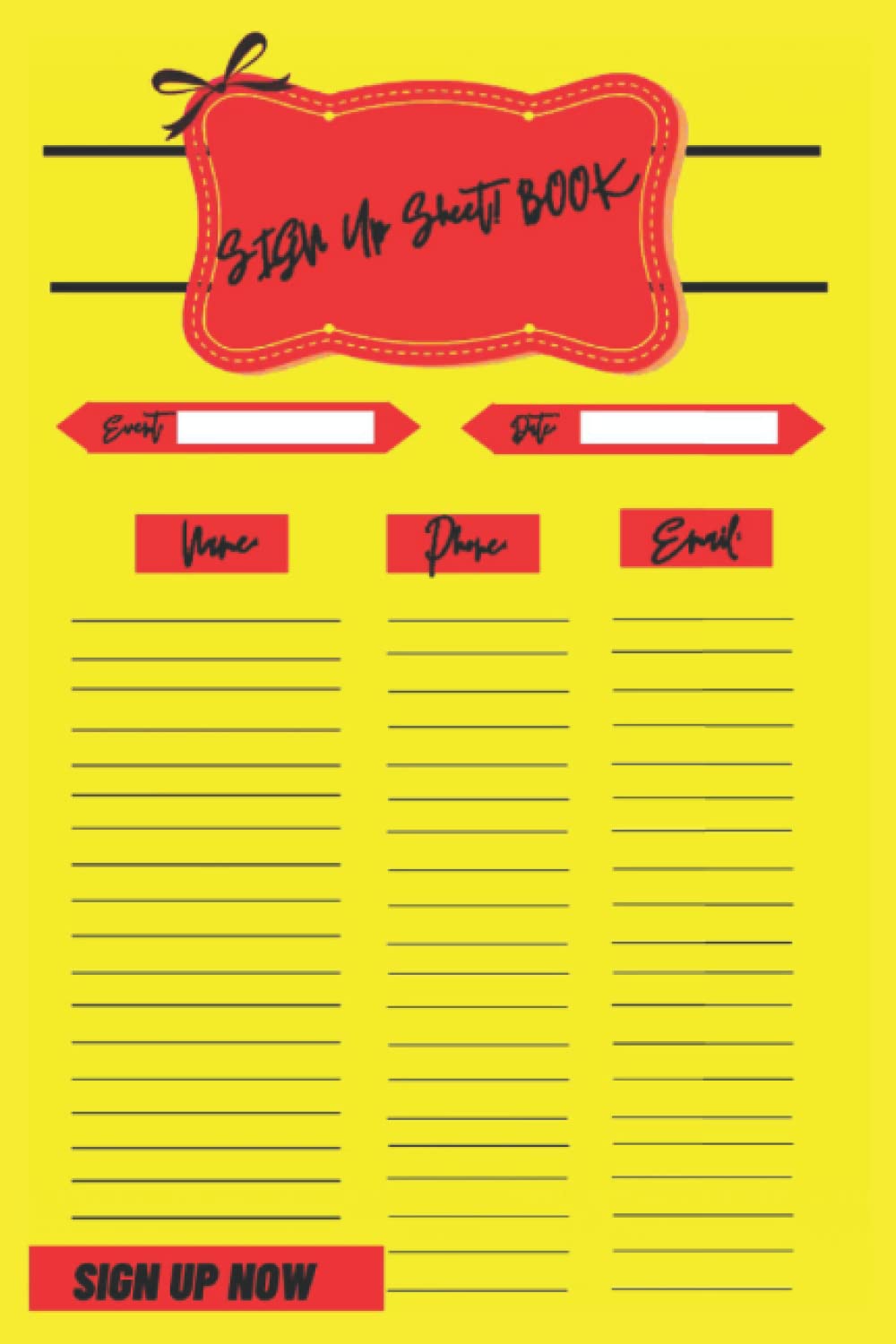 SIGN UP SHEETS BOOK: SIGN UP NOTEBOOK