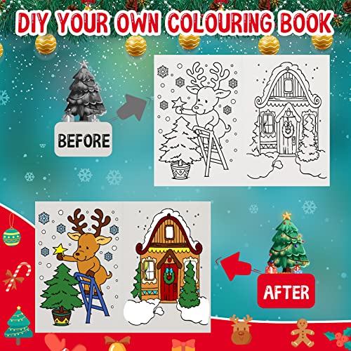 Crtiin CRTIIN-988 48 Pcs Christmas Coloring Books For Kids Christmas Party Favors Stocking Stuffers Holiday Xmas Gifts Goodie Bags Filler School Classroom Activity Party Supplies Teachers Daycare thumb #3