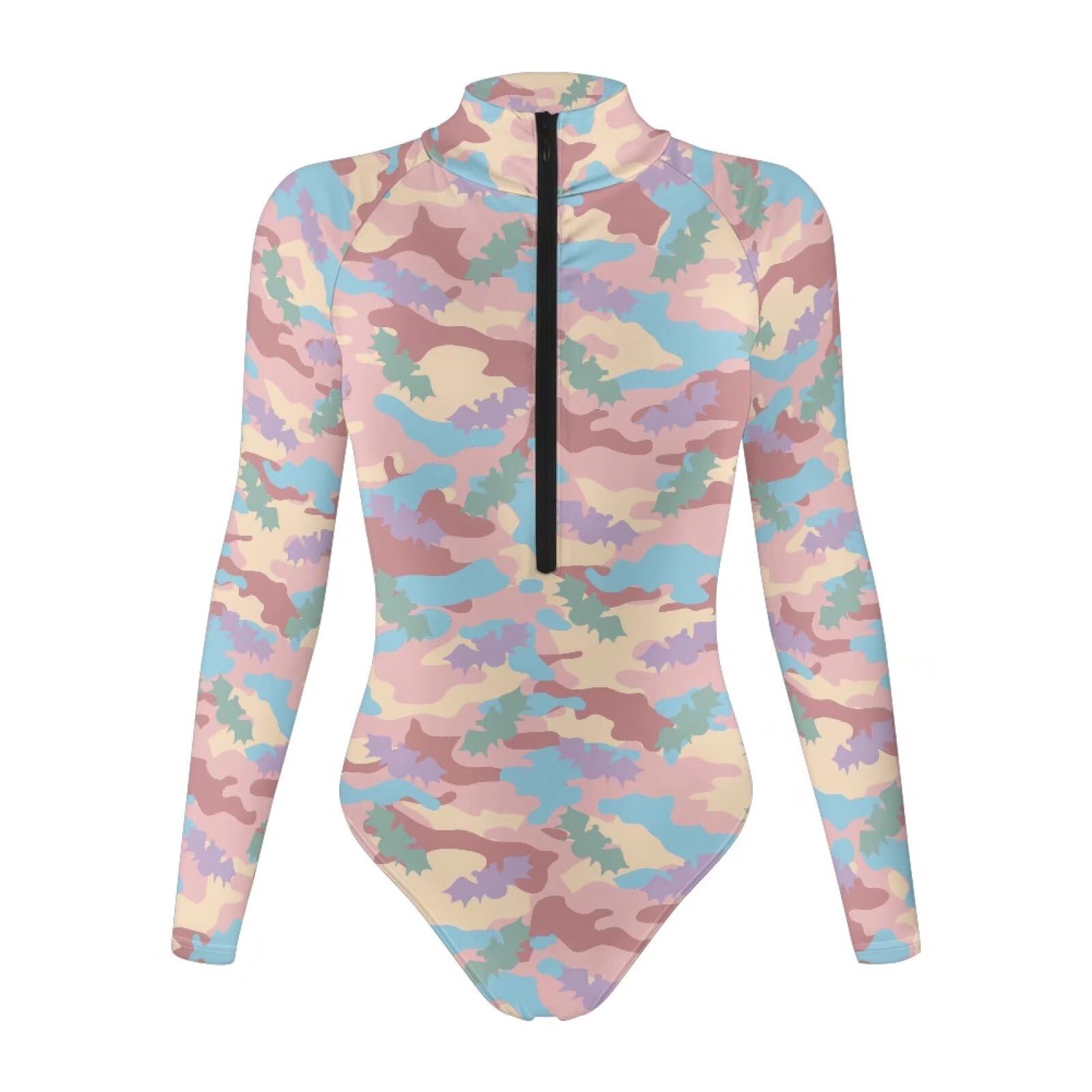 Mock Neck Tops for Women Bodysuits Tummy Control Long Sleeve Slim Fit Zip Up Design Going Out Outfits