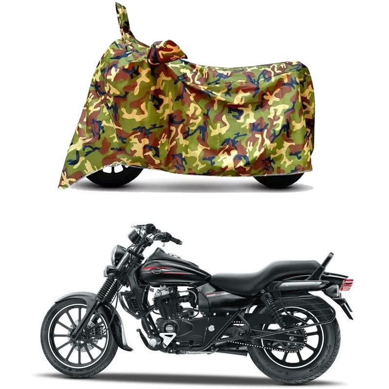 Image of Waterproof 100% PVC Coated Bike Scooty Two Wheeler Body Cover Compatible for Bajaj Avenger Street 160 BS6 /UV-Rays /Heat Protection /Birds Dropping /Scratchproof /Dust Proof [6X6 Jungle Print]