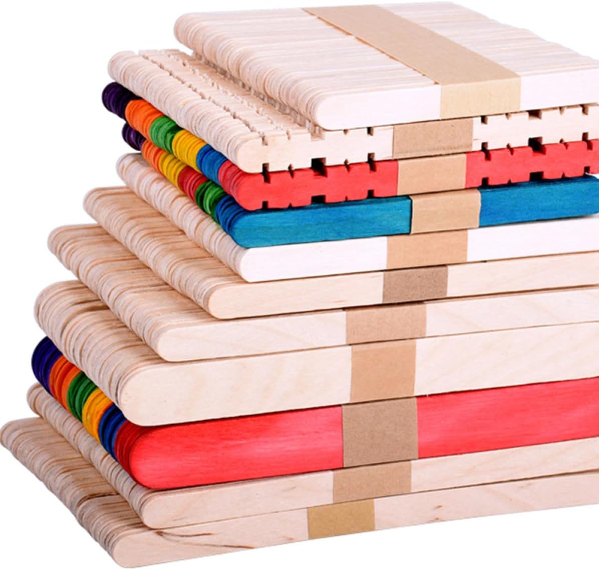 400pcs Khaki Wood Craft Sticks for DIY Ice Cream Projects