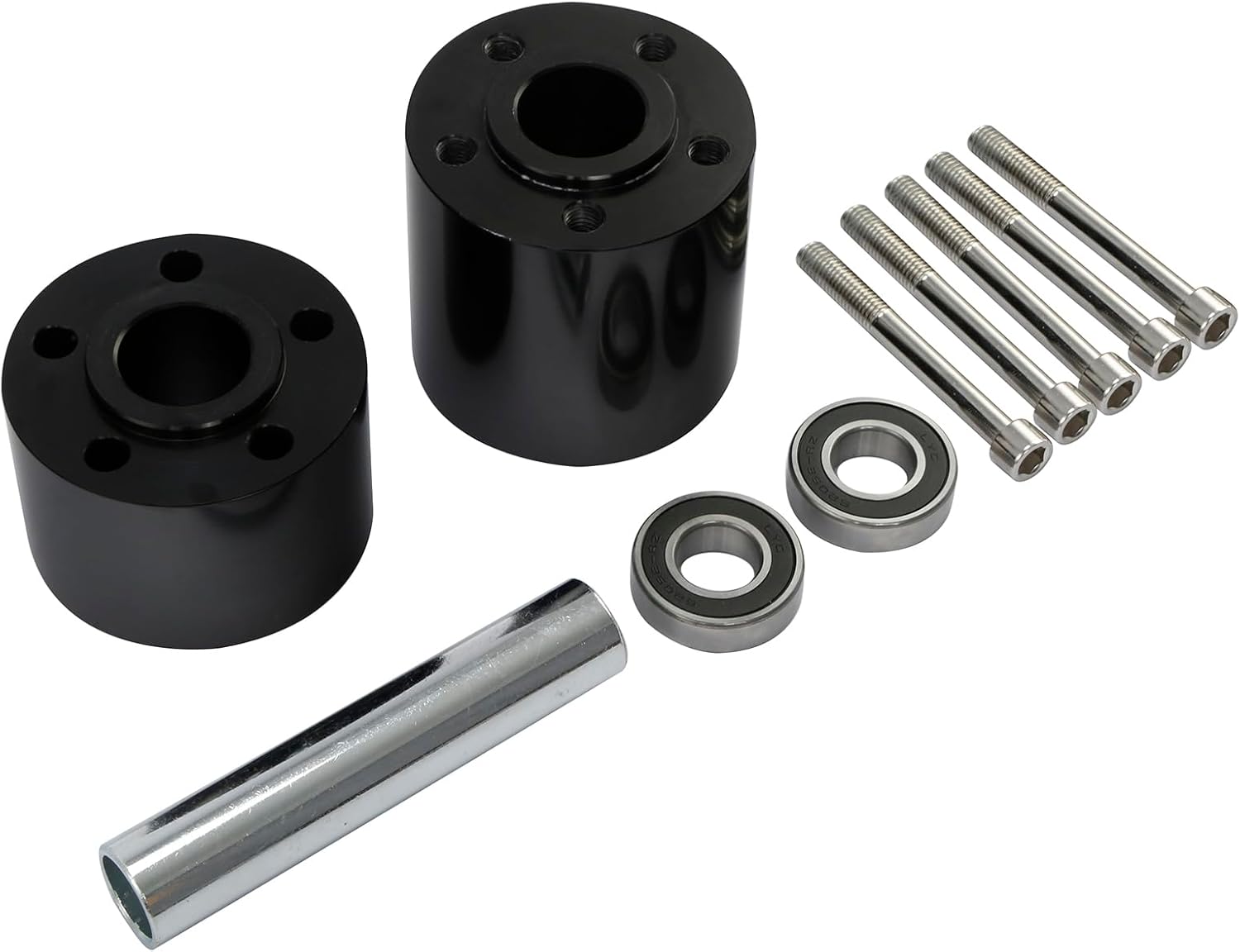 Black Anodized Dual Disc Rear Wheel Hub Fit for Harley Touring Road King Electra Street Glide Ultra Liminted 2008-later 25mm Axle Size