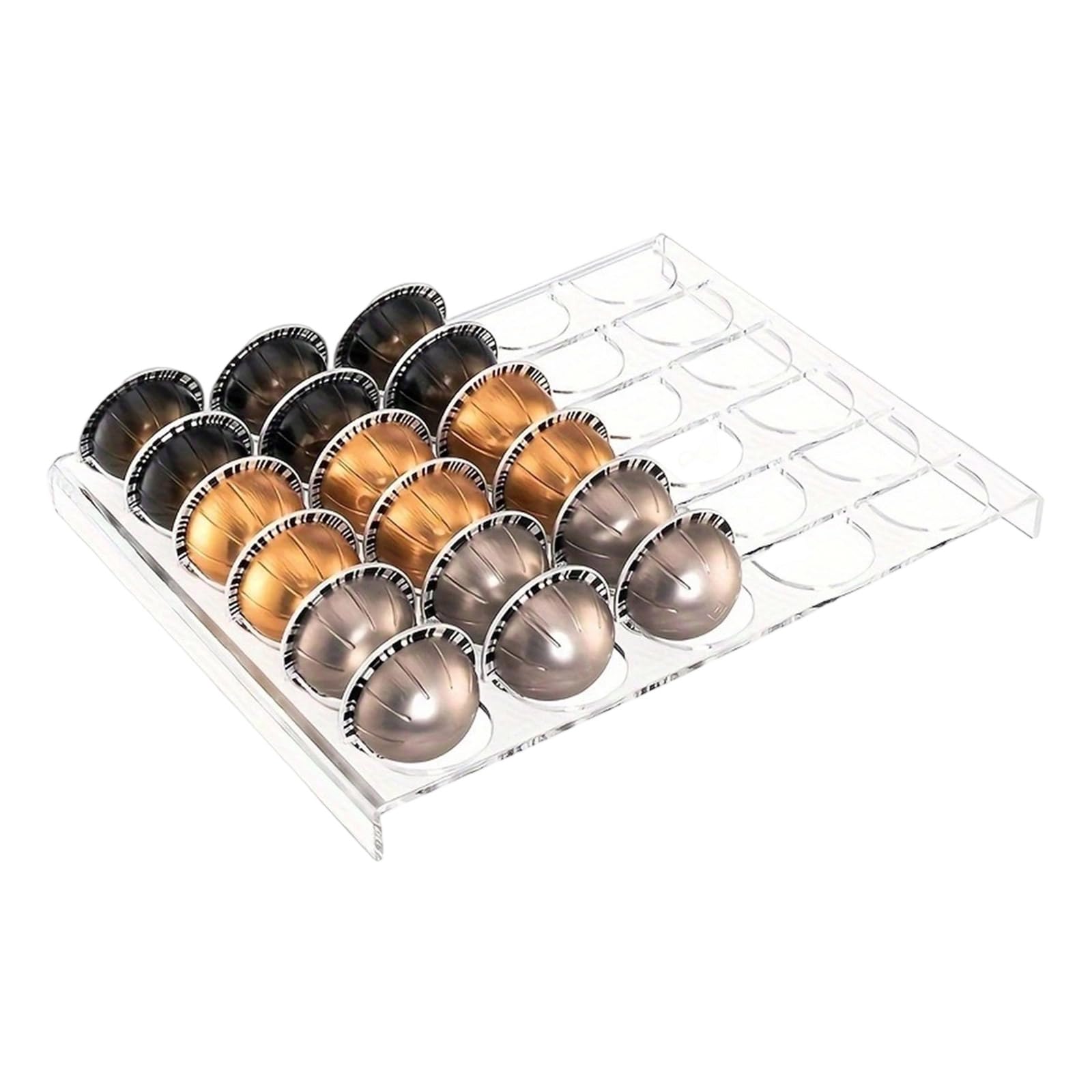 Buxuaaaa A Buxuaaa Modern Coffee Pods Holder Tray Premium Crylic Materials Visible Storage Solution For Kitchen Space Clear Crylic Coffee Pods Storage Tray