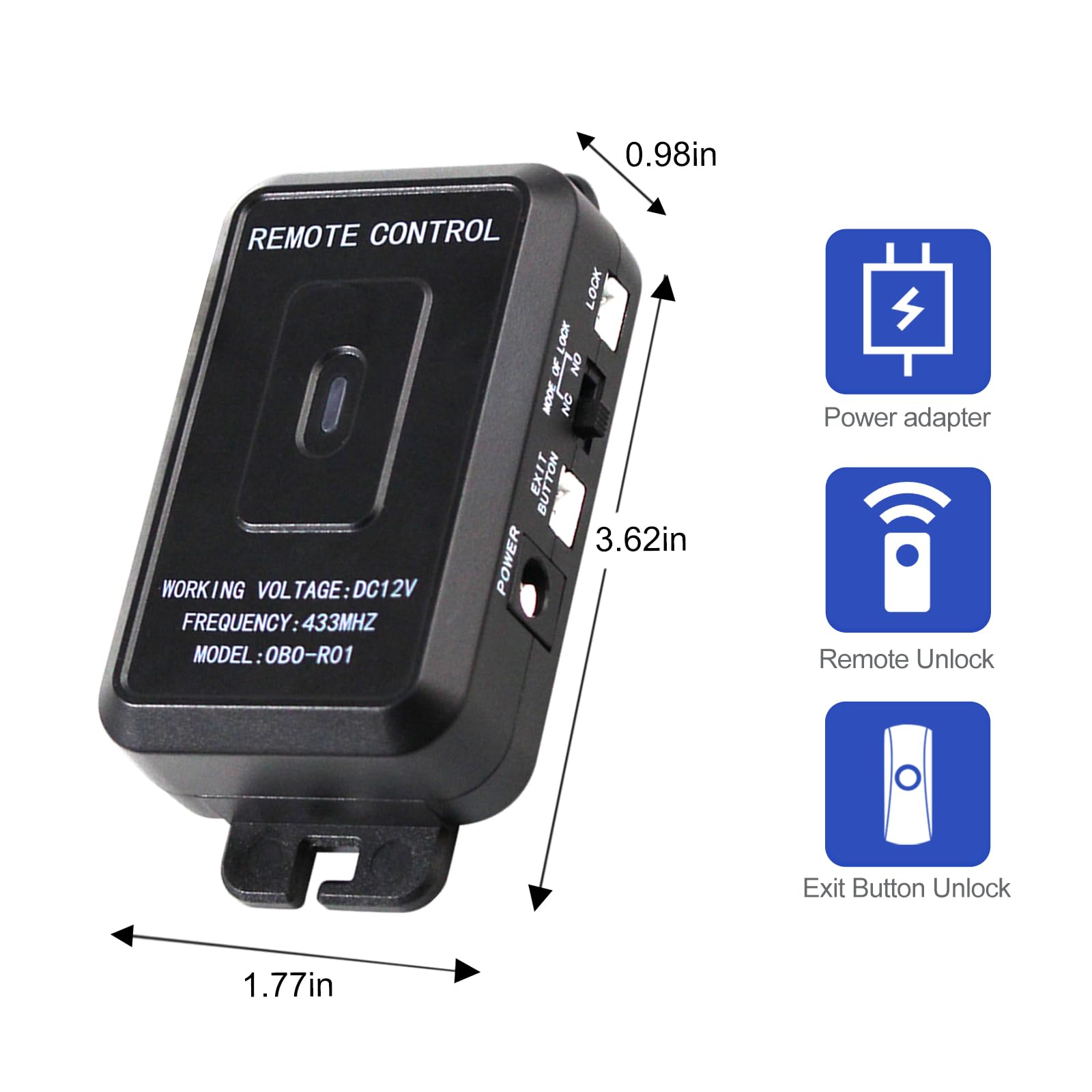 Tuya Smart WiFi Door Access Control System Kit con RFID, telecomando 433 MHz, alimentatore 12 V (spina UK) - Scegli il tipo di serratura per la sicurezza domestica e l'ufficio (R01)