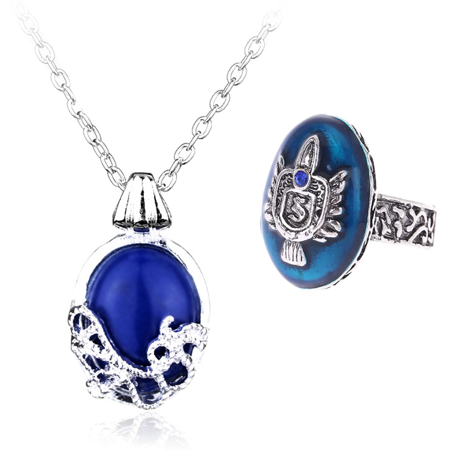 12 pcs The Vampire Diaries Daywalking Katherine Sapphire Crystal Pendant Necklaces Sticker Stefan Inspired Family Signet Crest Daylight Ring Set, Zinc Alloy, No Gemstone
