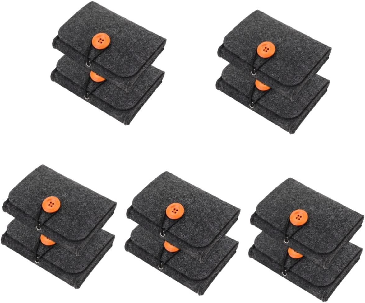 10pcs Portable Essential Oils Storage Bag Oil Bottle Pouch Thick Felt Organizer for Travel Protects Against Shock Temperature Changes Essential Holder