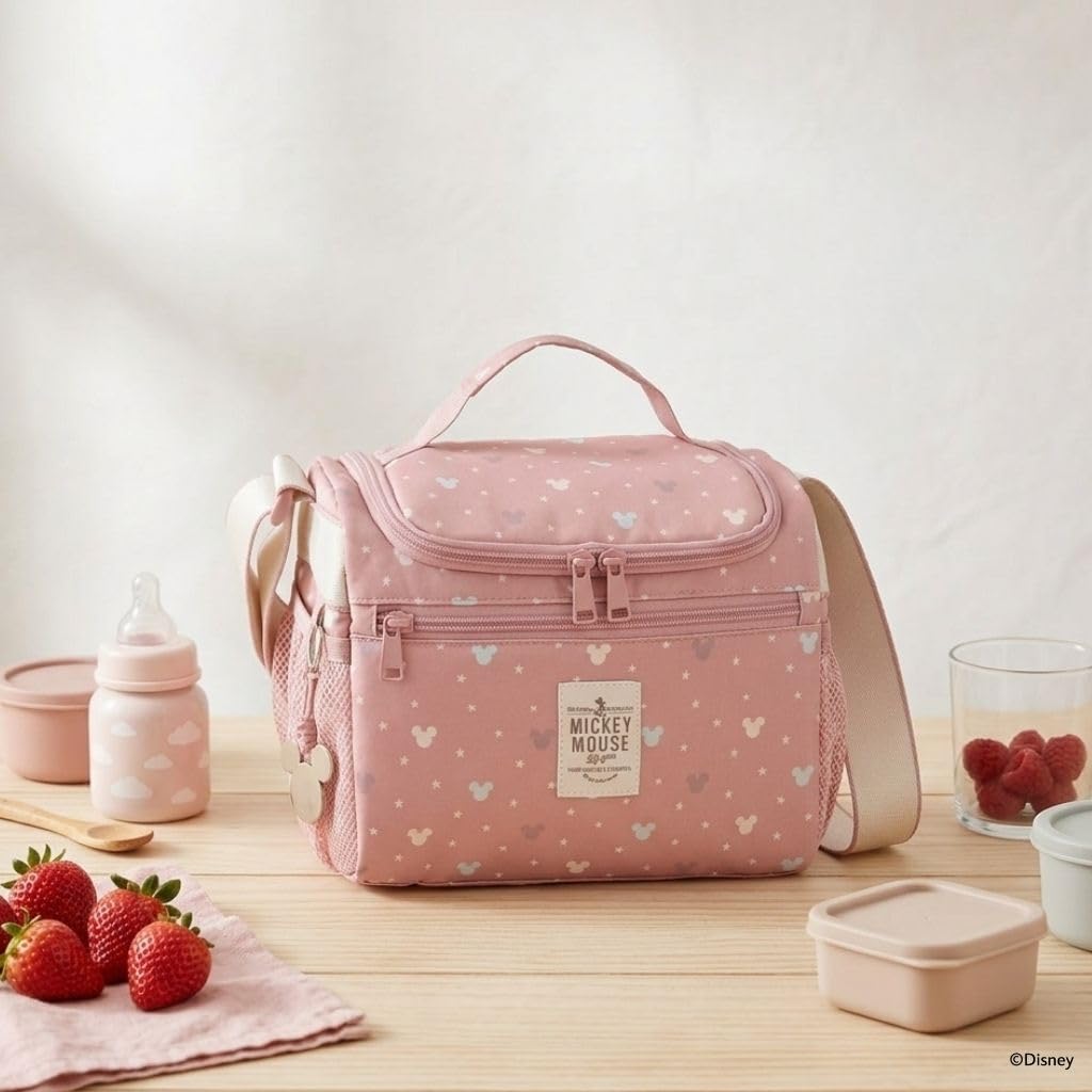 Joumma Disney Luma Mickey Bandolera Porta Merienda Infantil para Guardería y Colegio, Bolsa Térmica con Bandolera Ajustable para Mamás y Niñas, 25x19x17 cm
