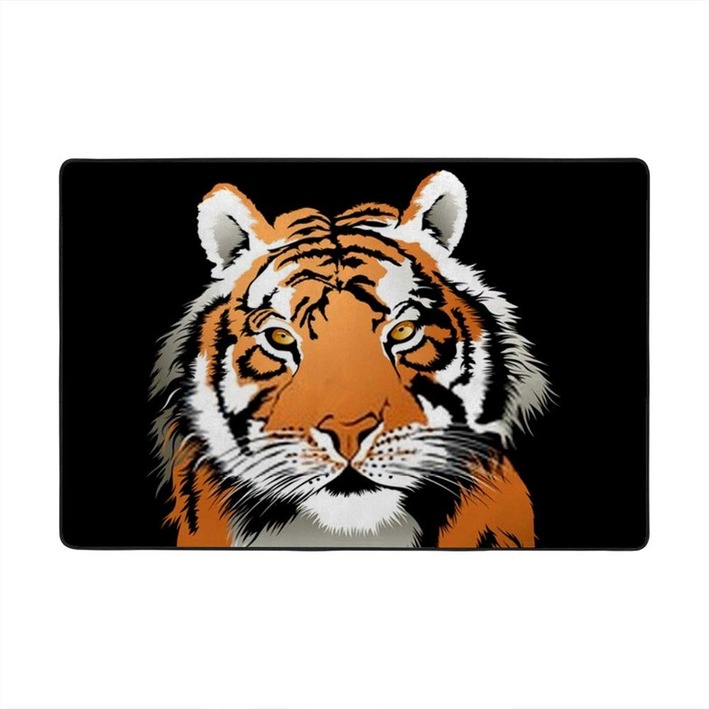 Tapis de salon tigre du Bengal en velours corail 152x99cm