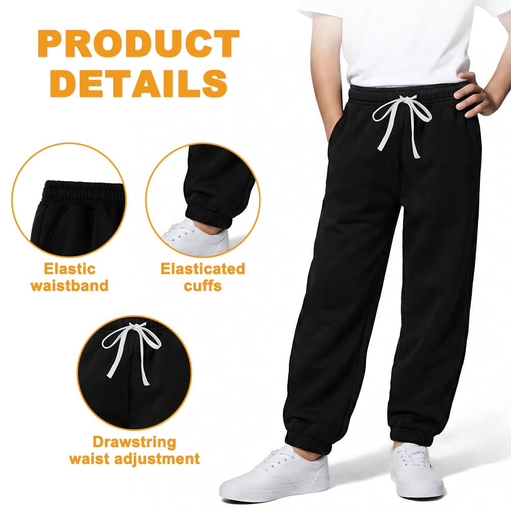 Pantalones para Niño, Pantalones Deportivos Casuales Niño, Pantalones de Pierna Recta de Cintura Elástica, Dos Bolsillos
