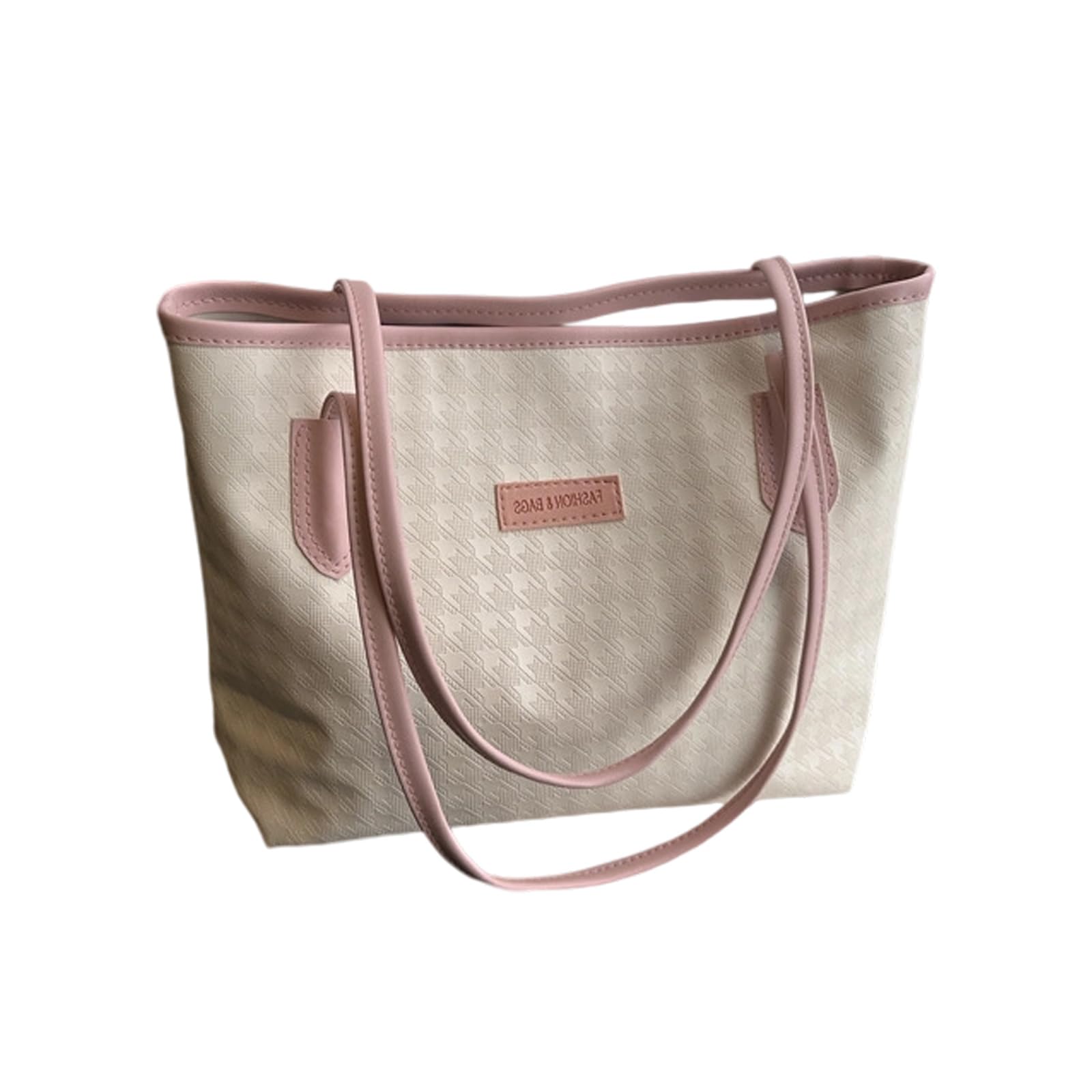 Kalttoy Fashionable Houndstooth Shoulder Bag, Spacious Women ' s Tote with Wide Adjustable Straps Large Capacity Commuters Shoulder Bag