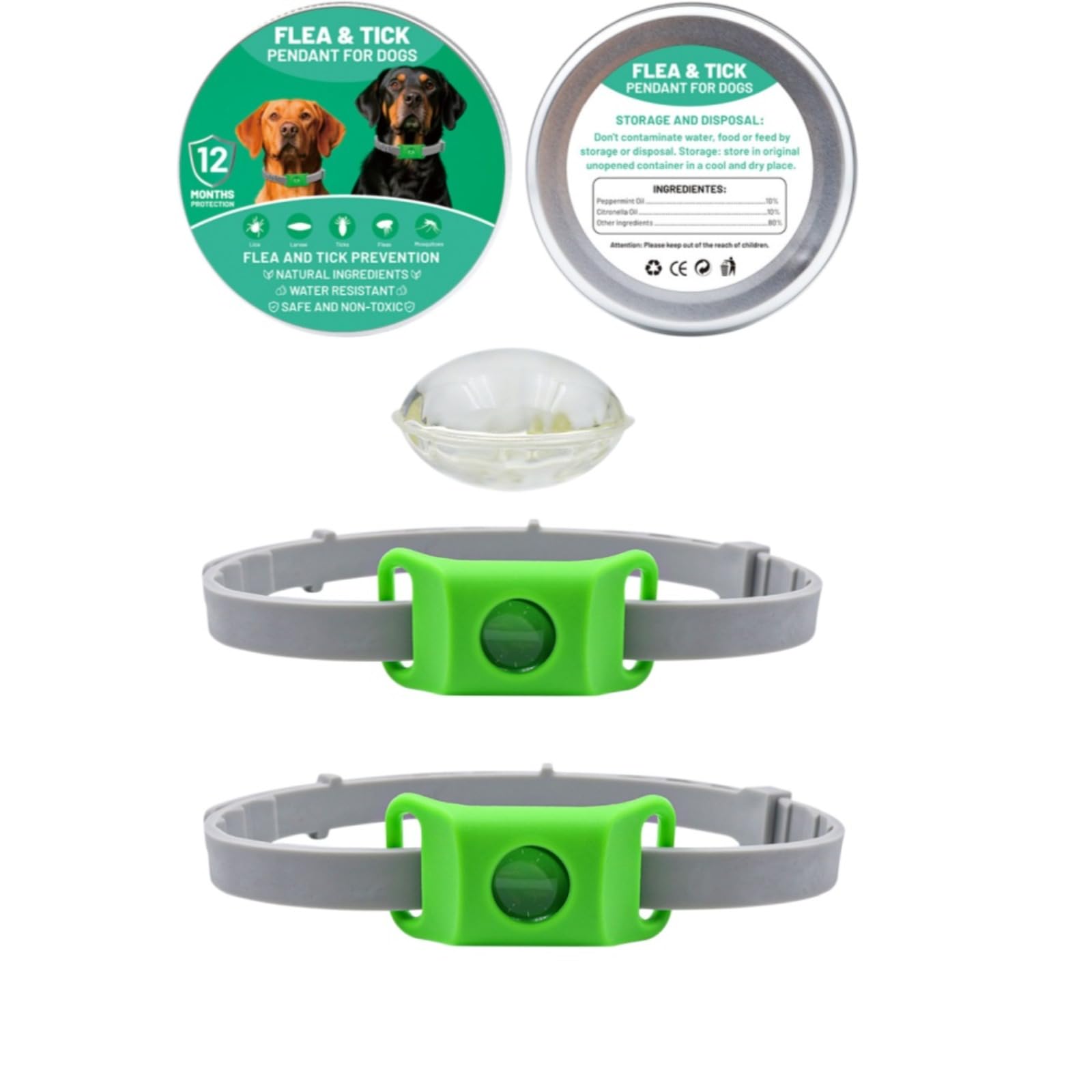 Fell-Freund TickGuard Clip – Gegen Zecken Und Flöhe, Repellent-Hänger, 100% Natürliche Inhaltsstoffe (Grün,2 Stück)