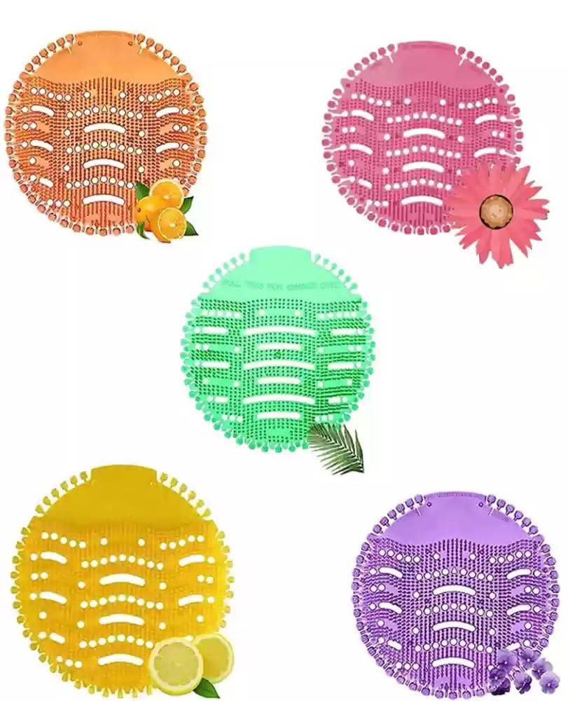 Scentric Urinal Screen Deodorizer Mats, 5 Pack, Scented with Citrus, Ocean, Lavender and Green Apple Fragrances, Multi-Colour-image-37