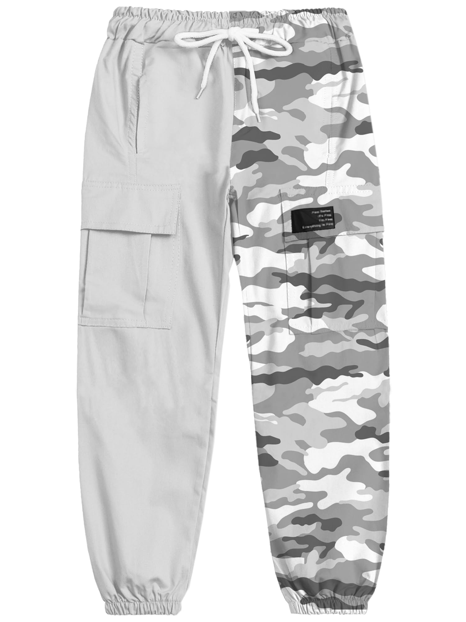 Cromoncent Girls&amp;Womens Cargo Pants Elastic Waist Lightweight Outdoor Jogger Pants, 6 Years - XX-Large