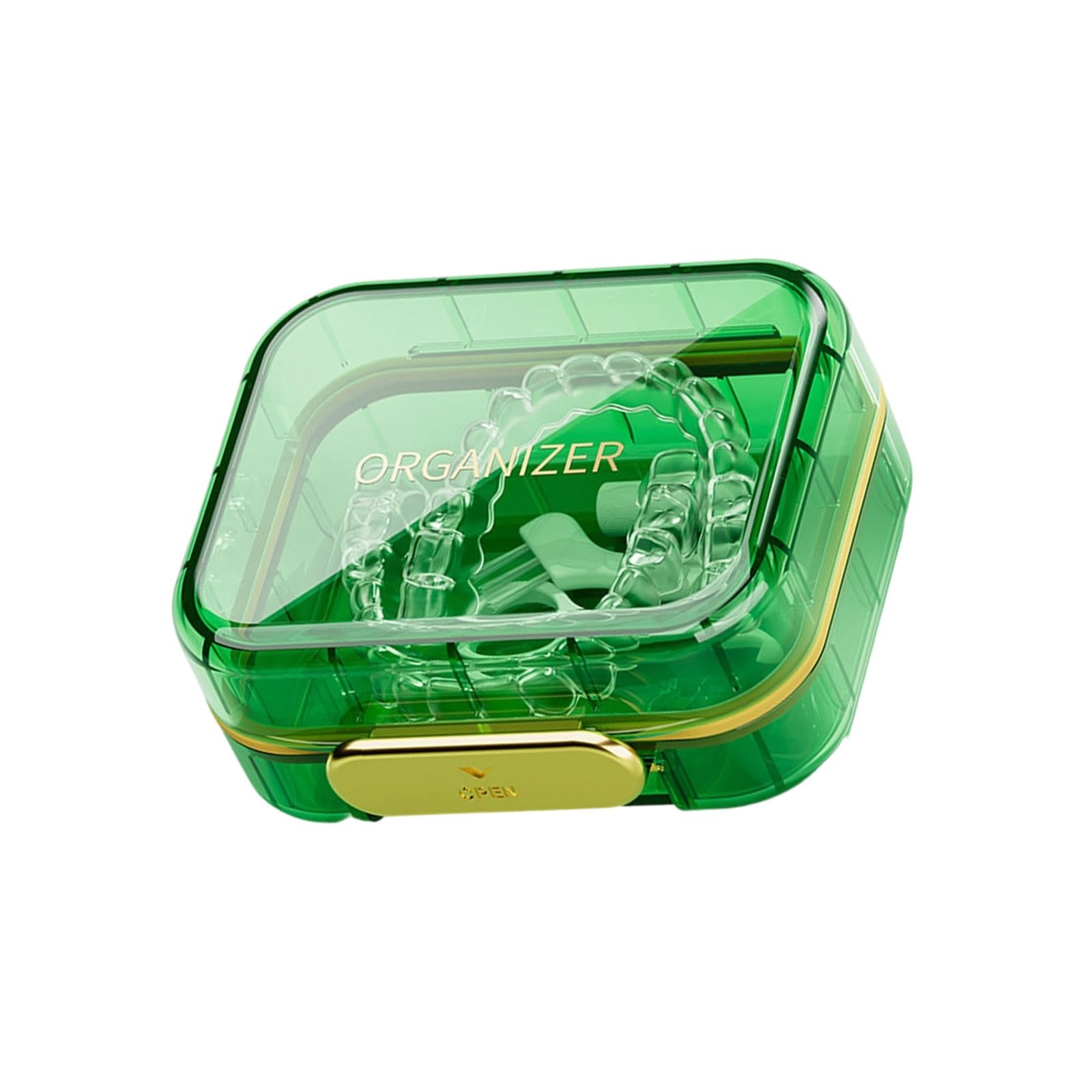 carotoe Thin Odontological Care Planner for Possessors Orthodontia Highlighting Multiple Color Preferences Sanitary Denture Storage Case