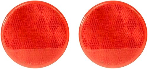 GG Grand General 80814 Reflector redondo rojo adhesivo de 3 pulgadas para camiones, remolques, remolques, caravanas y autobuses, paquete de 2