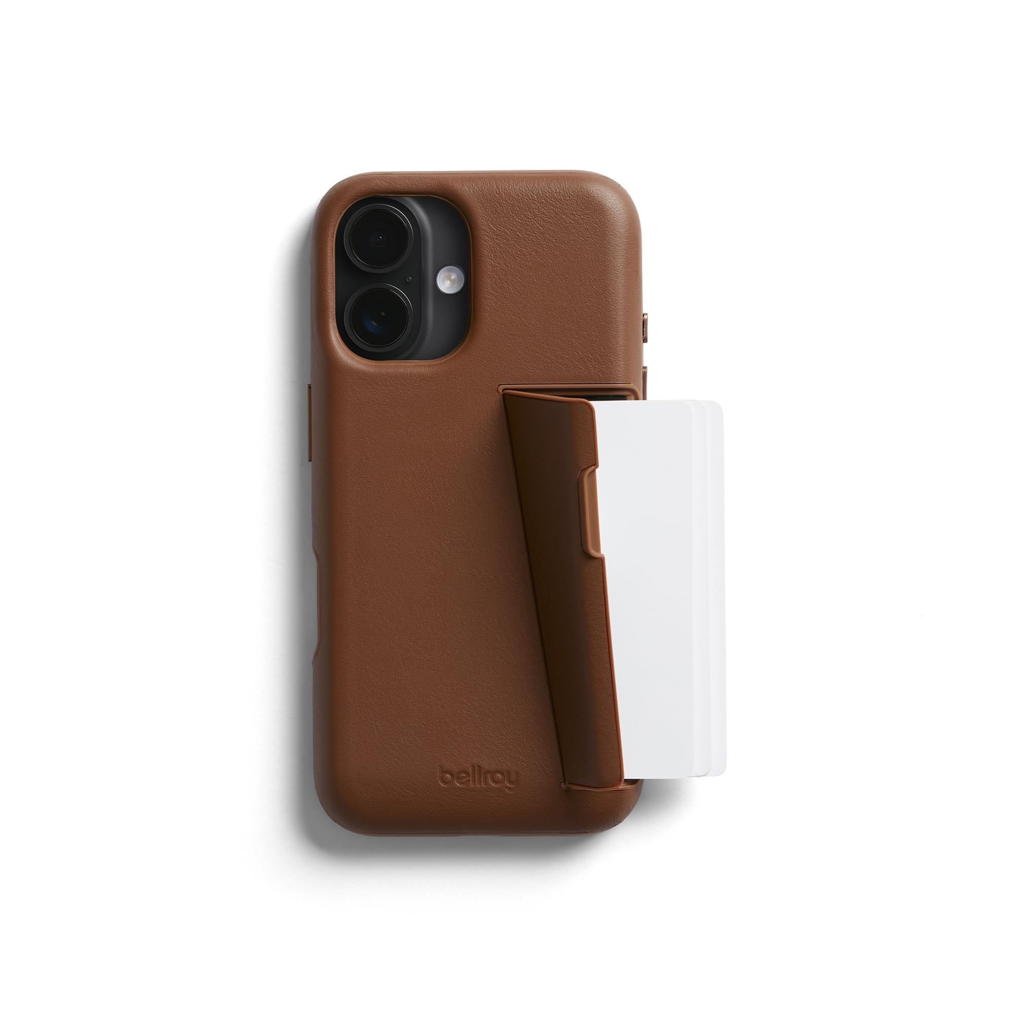 Bellroy Phone Case - 3 Card for iPhone 16 (leather iPhone case, phone wallet) - Sienna