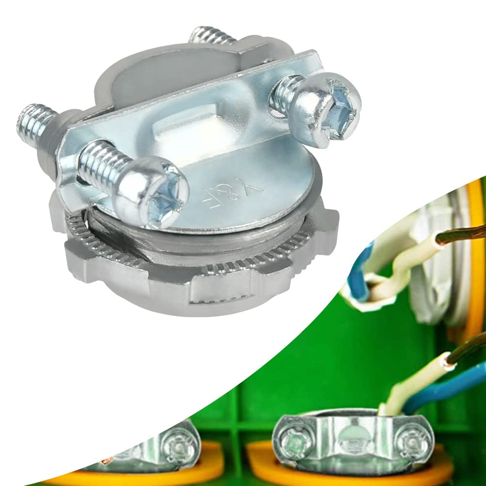 1/2 Inch Clamp Type Cable Connectors, Zinc Die-Cast Clamp Cable Connector Fittings For Metallic Conduit, 12 Pack